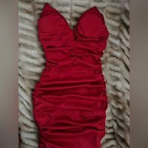 Size S satin red dress